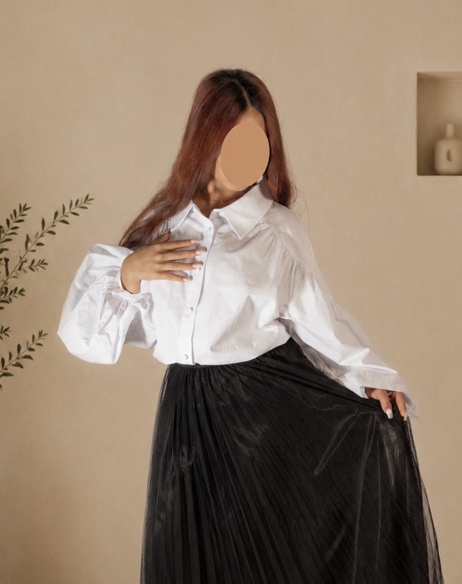 Chemise à manches bouffantes