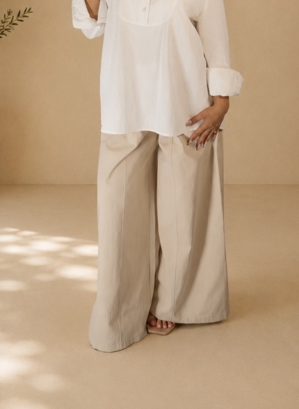 Pantalon Palazzo en Denim