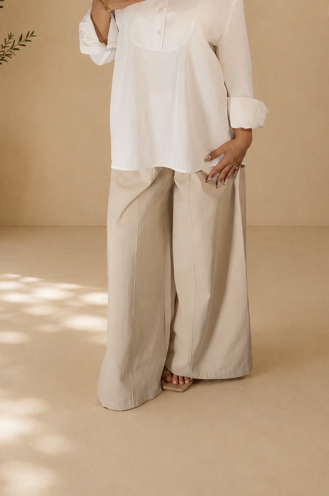 Pantalon Palazzo en Denim