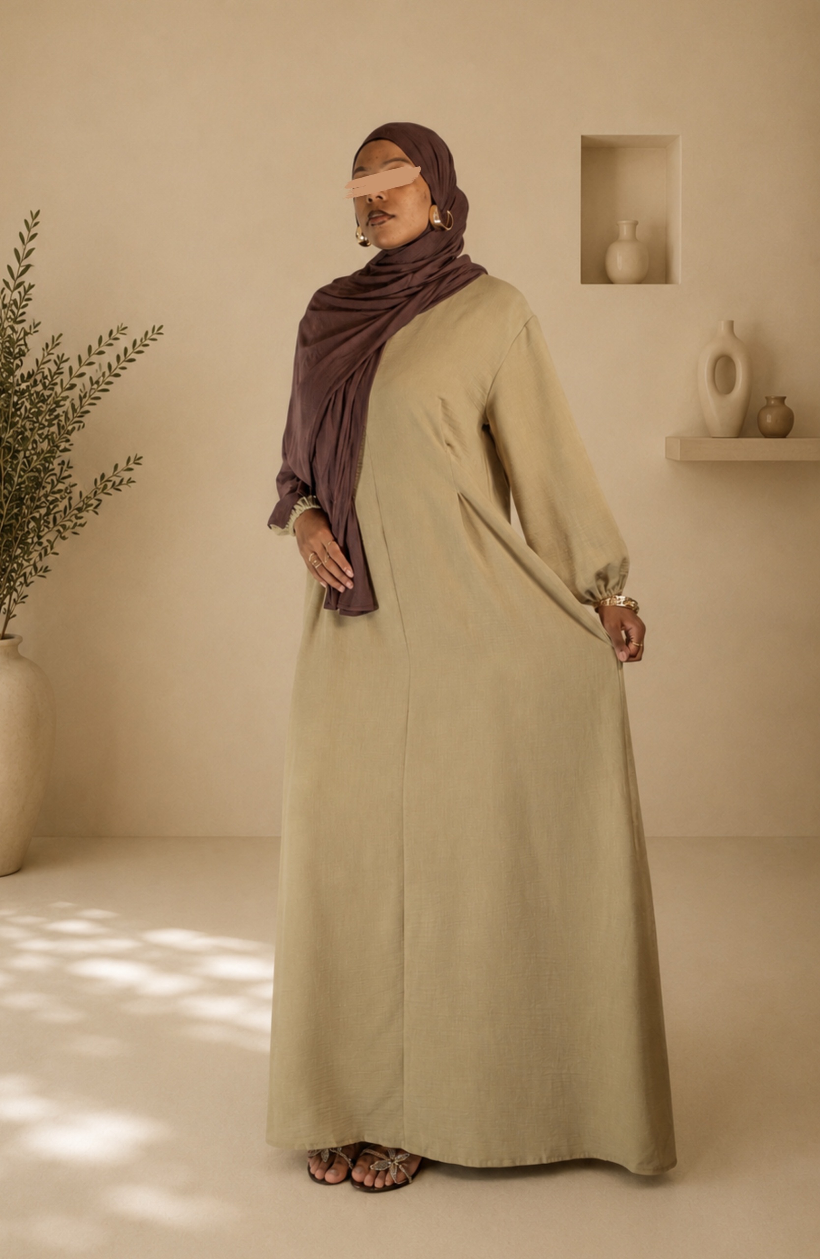 Abaya Beige sable – Image 2