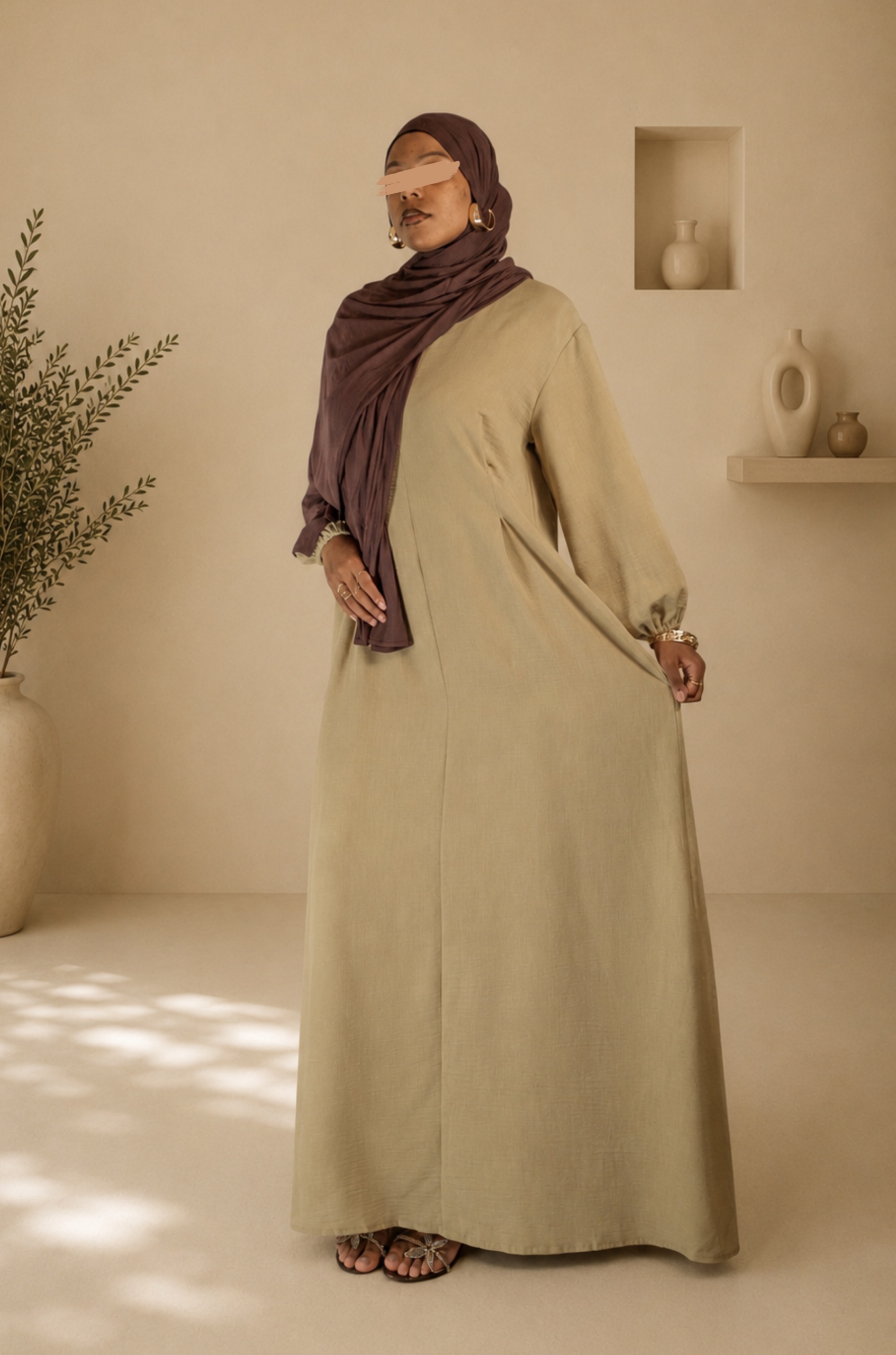 Abaya Beige sable