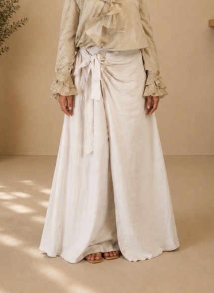 jupe-longue-portefeuille-femme-ivoire-à-nouer